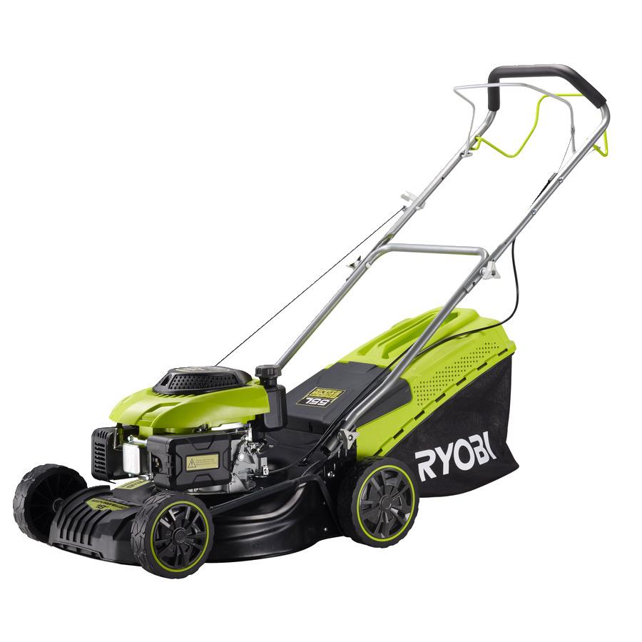 rlm46160s masina de tuns iarba ryobi pe benzina 160cc punte 46 cm container deseuri 55 l 7 trepte de taiere 25-75mm cu autopropulsie