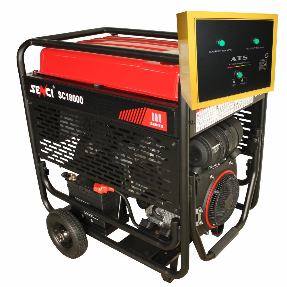 generator curent monofazic senci sc-18000-ats putere max. 17 kw 230 v 50 hz avr panou ats motor benzina demaror electric